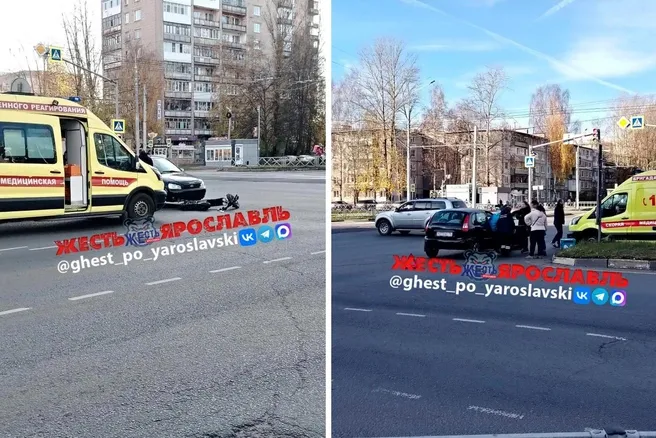 В Ярославле «Лада» наехала на курьера на электровелосипеде
