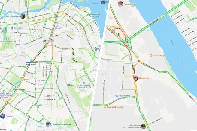 Утренние пробки парализовали крупные проспекты Ярославля
