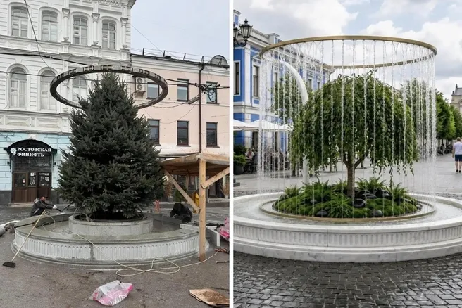 Фонтан на улице Кирова в Ярославле украсят елкой и гирляндой