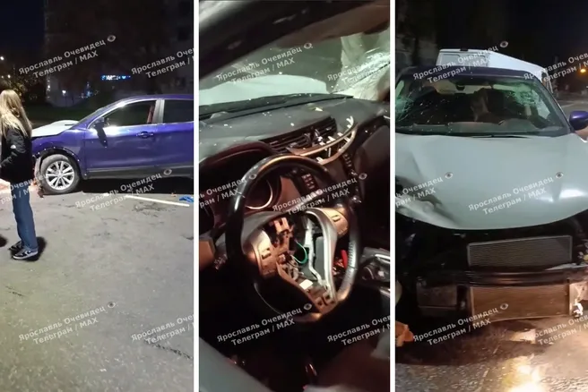 В Ярославле «Ниссан» ночью врезался в стену дома на Большой Федоровской